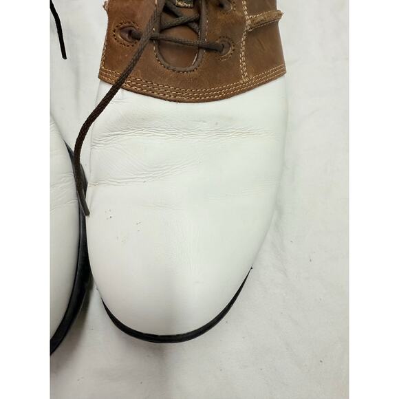FOOTJOY CONTOUR SERIES
MEN'S 11 WIDE GOLF SHOES 542446
BROWN~WHITE LEATHER - Picture 6 of 12